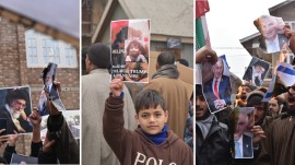 مردم کشمیر عکس پهلوی را آتش زدند