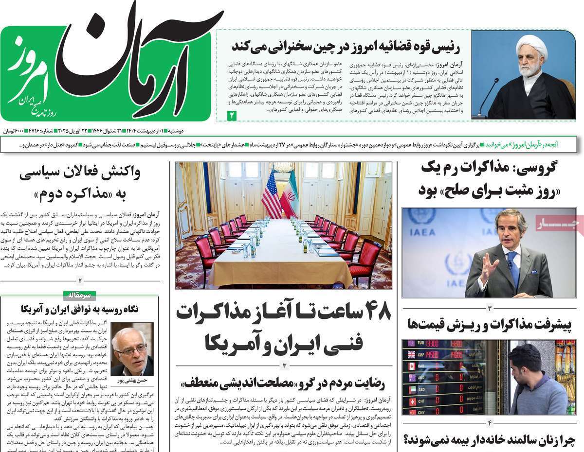 روزنامه آرمان امروز