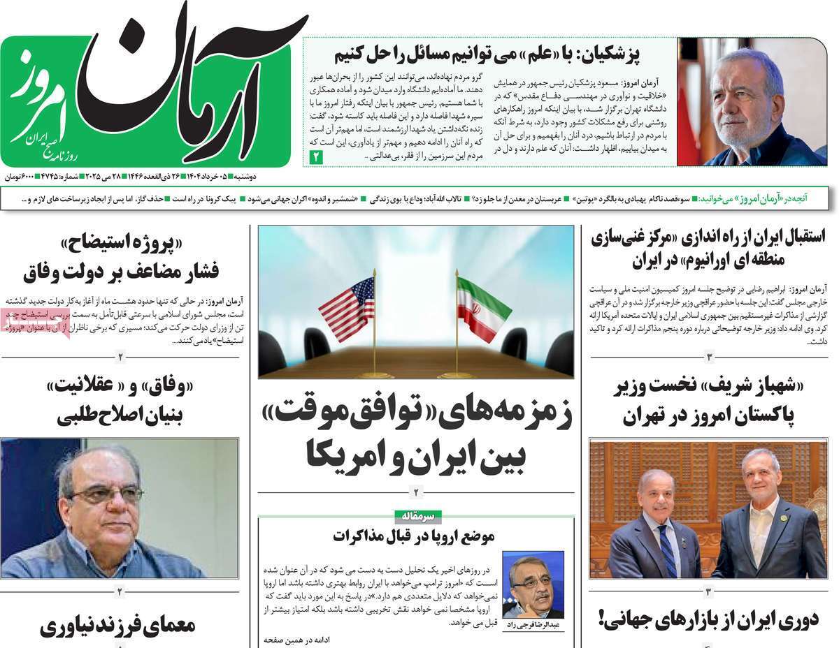 روزنامه آرمان امروز
